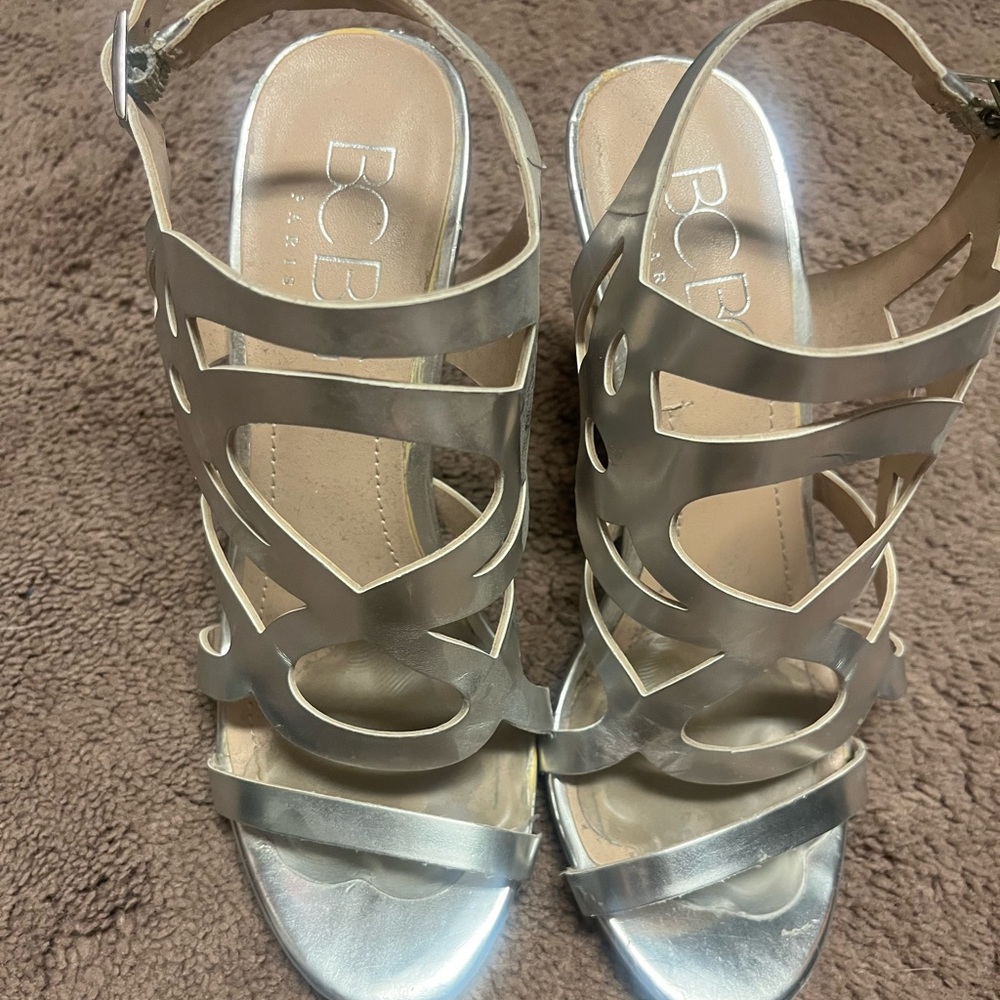 Silver BCBG heels